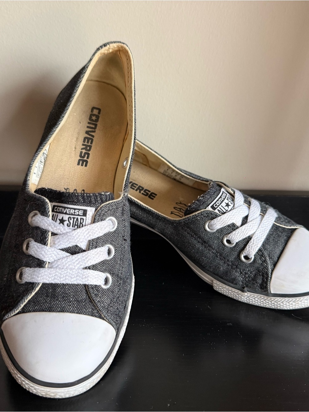Converse All Star Shoreline Slip-On Sneakers Black Denim Women’s Size 6
